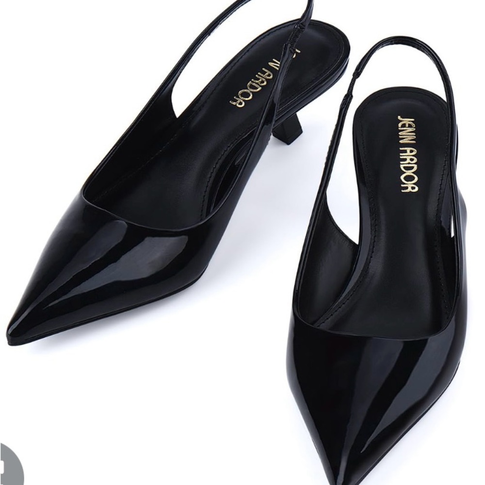 Jenn Ardor Women's Black Slingback Heels
